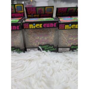 Nee Doh Glow In The Dark Nice Cube Stress Toy - Rainbow Speckled